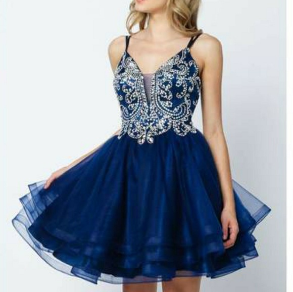 Blue mauve pink bur6 formal evening gown party - Picture 4 of 7